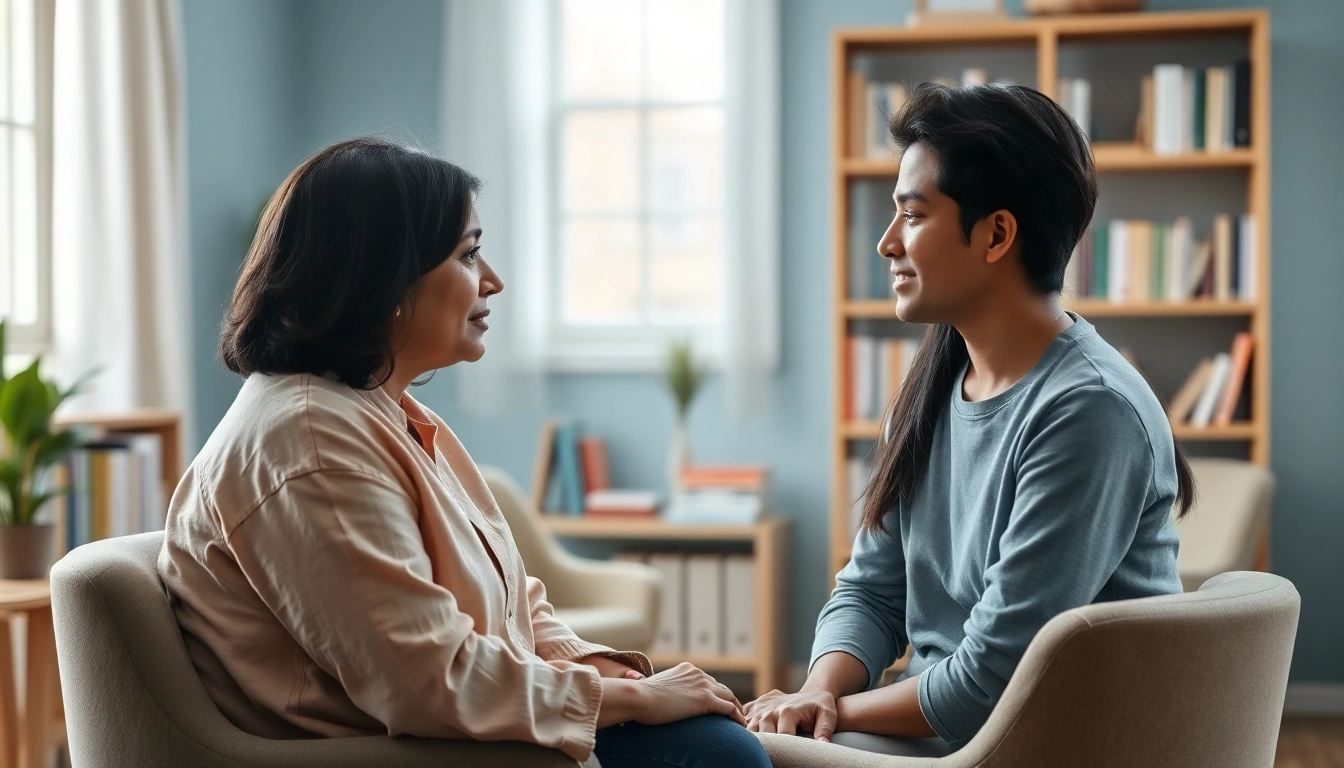 Psychiatric disorders india: A psychiatrist consulting a patient in a serene office environment, fostering understanding.