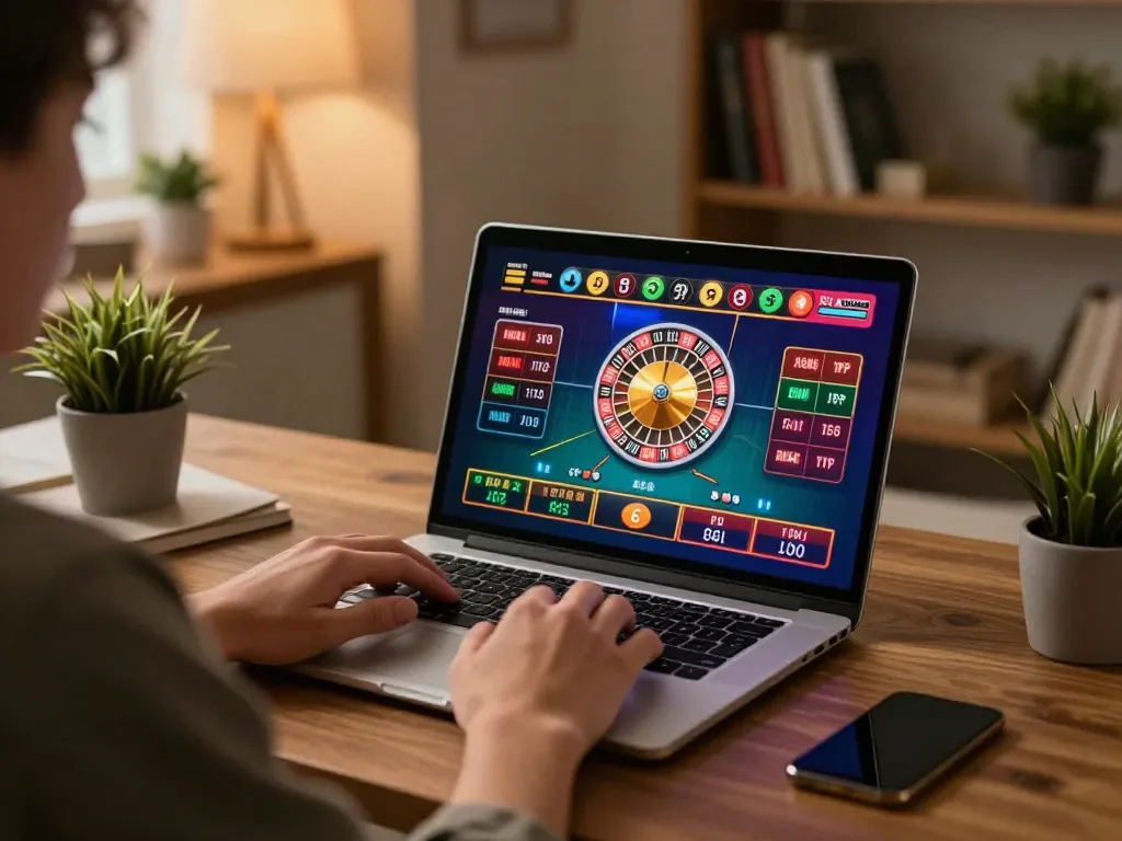 TR88 live online gambling experience showcasing a person engaged in strategic betting.