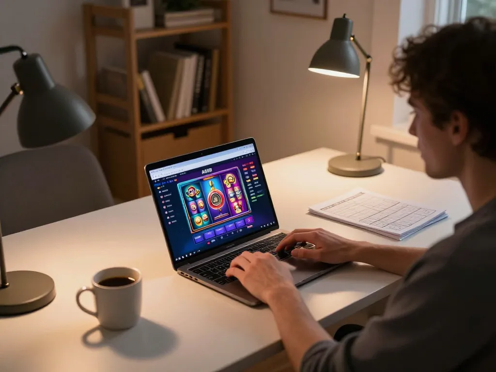 Player engaging with the AE888 TRANG CHỦ online casino, showcasing a vibrant and immersive gaming experience
