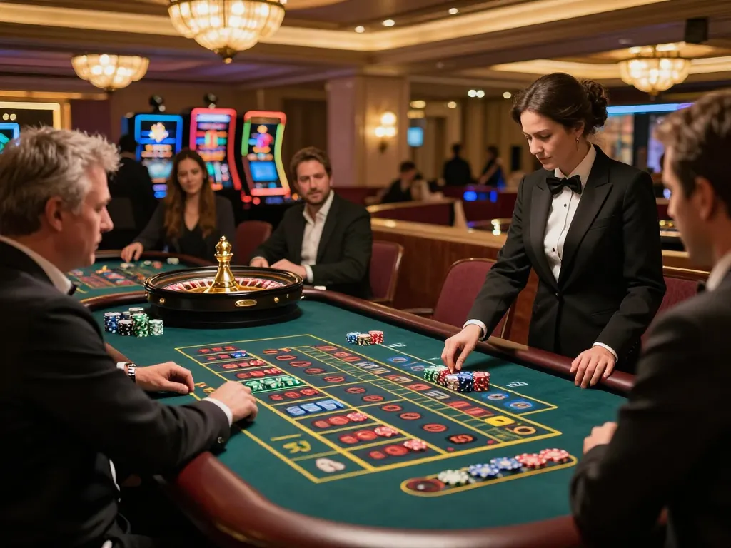 Engaging players at the roulette table showcasing action and excitement on MB88 TRANG CHỦ casino.