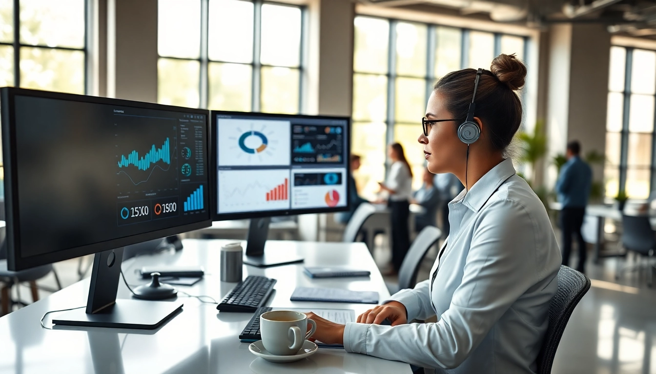 Innovative enterprise assistant showcasing advanced technology in a dynamic workspace.