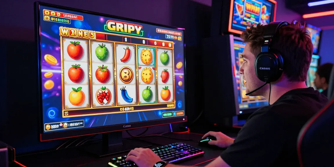 Player enjoying excitement at slot depo 1k game with vivid graphics and accessories.