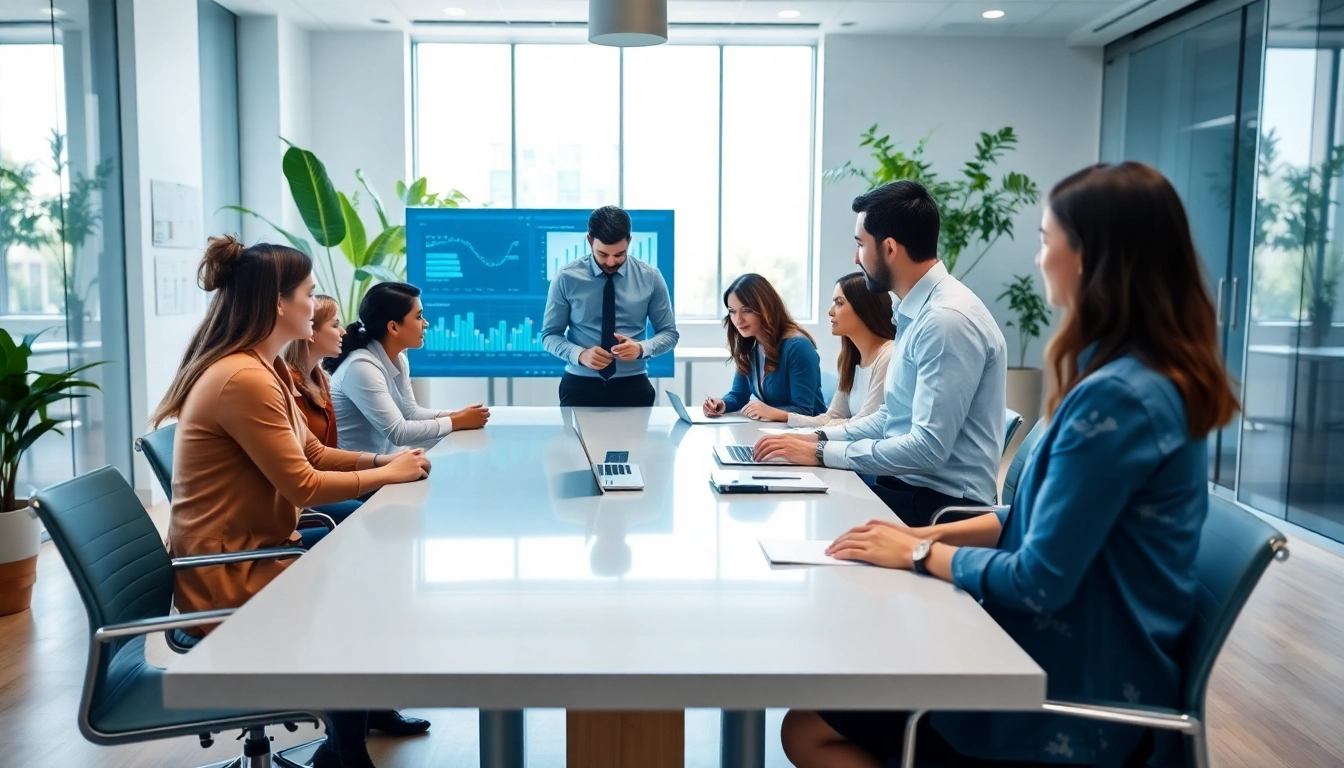 Showcasing an enterprise assistant facilitating collaboration in a modern workspace.