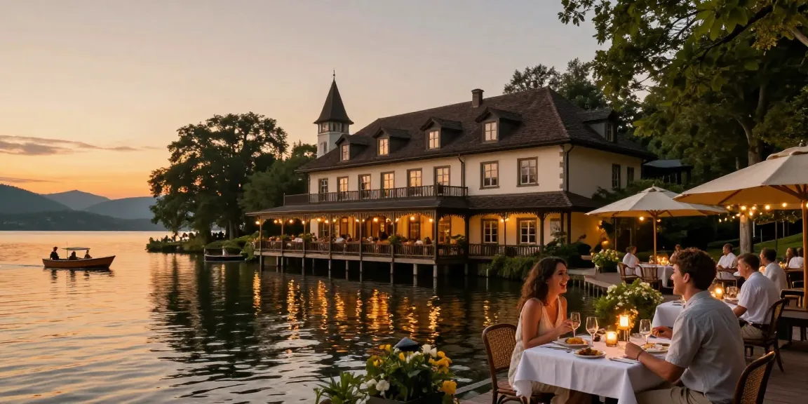 Vintage Hotel Okoboji pricing and travel experience at sunset, idyllic vacation guide.