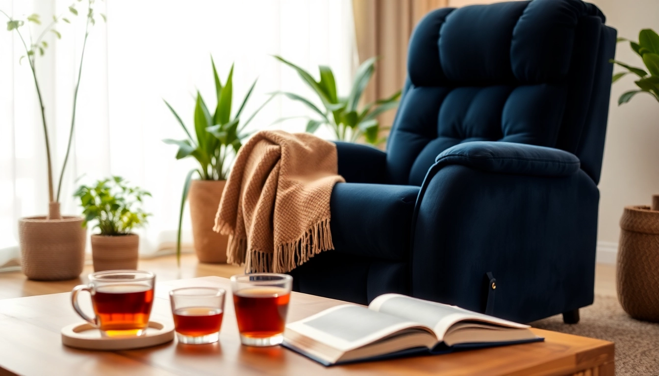 Explore heated lift chairs in a cozy living room setting with warm lighting and inviting decor.