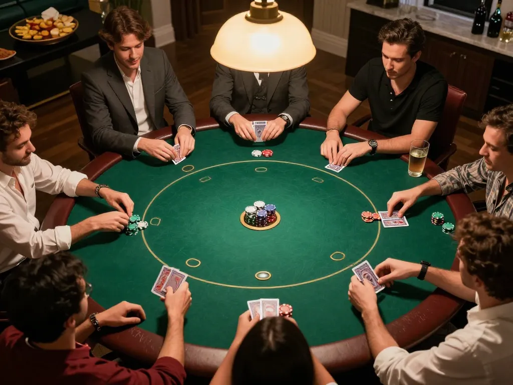 Engaging scene at Trang chủ Bet88 showing a lively poker game with friends, emphasizing social interaction and strategy.