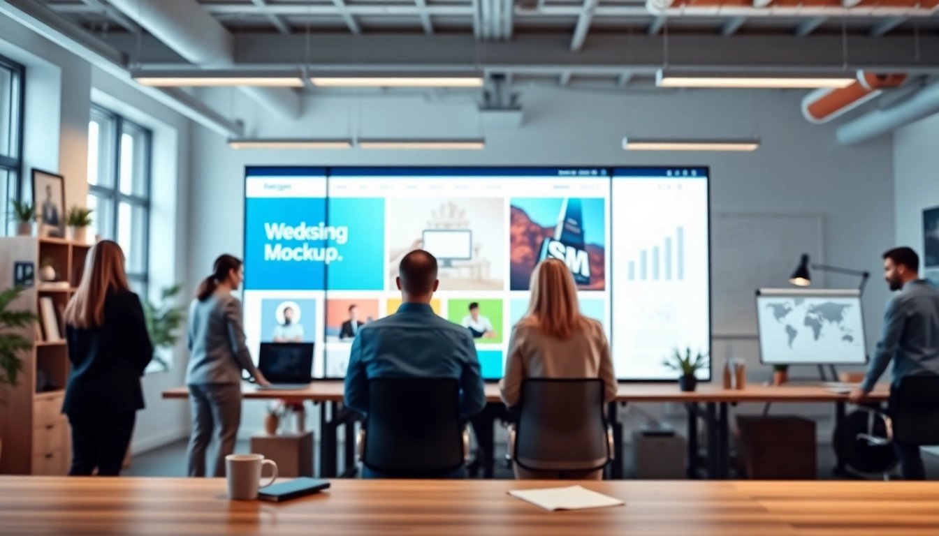 Webdesign Agentur im kreativen Büro, Team arbeitet an modernen Webseiten.