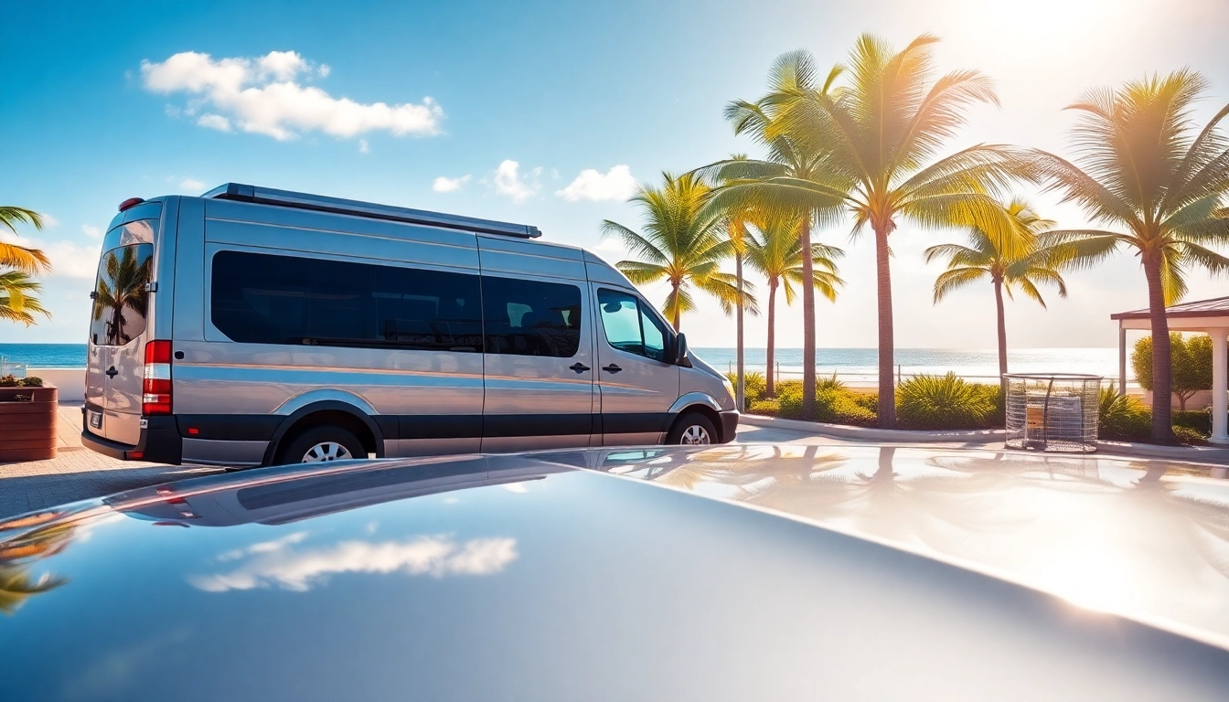 Experience mobile detailing Delray Beach with our expert service van amidst pristine ocean views.