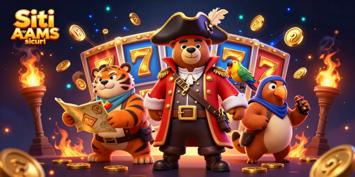Scopri i Siti non AAMS sicuri con slot a tema pirata e elementi di casinò vivaci.