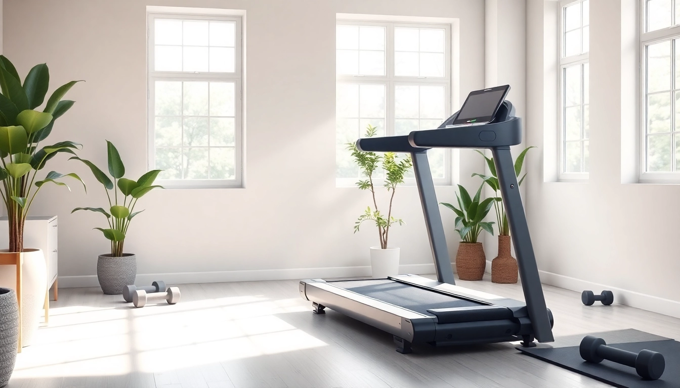 High-quality treadmill from a home treadmill manufacturer in a bright gym setting, promoting fitness.