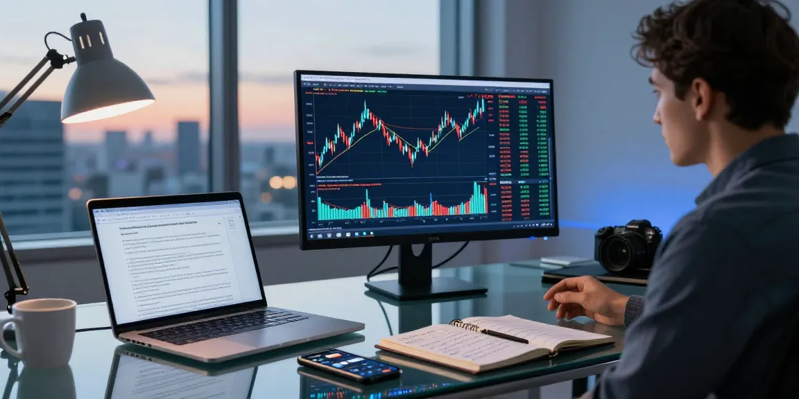 Interactive Bitcoin live price chart displayed on a monitor in a modern financial office, showcasing real-time market analysis.