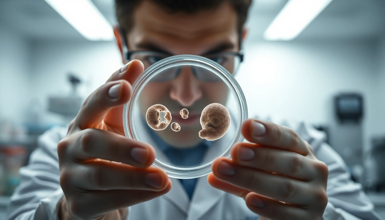 Osservazione di blastocisti in un ambiente di laboratorio sterile e professionale.