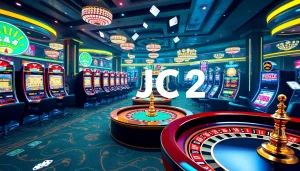 Exciting casino atmosphere featuring KJC AC 2 with tables, slots, and games.