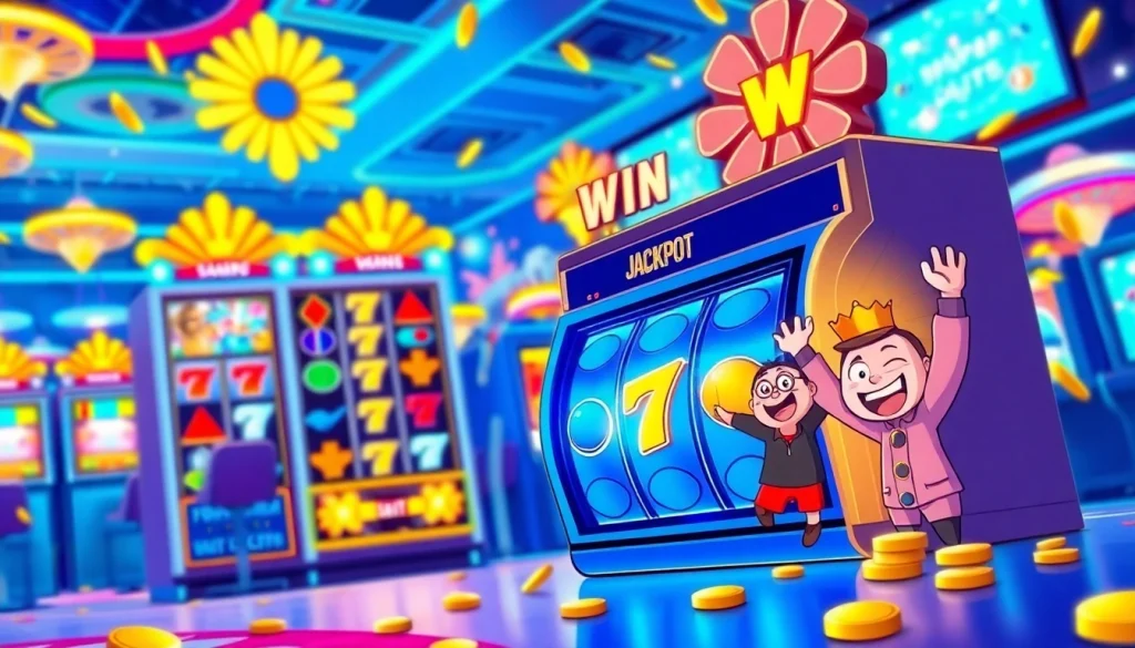 Menangkan bermain Unogg slot game dengan suasana kasino yang ceria dan penuh warna.