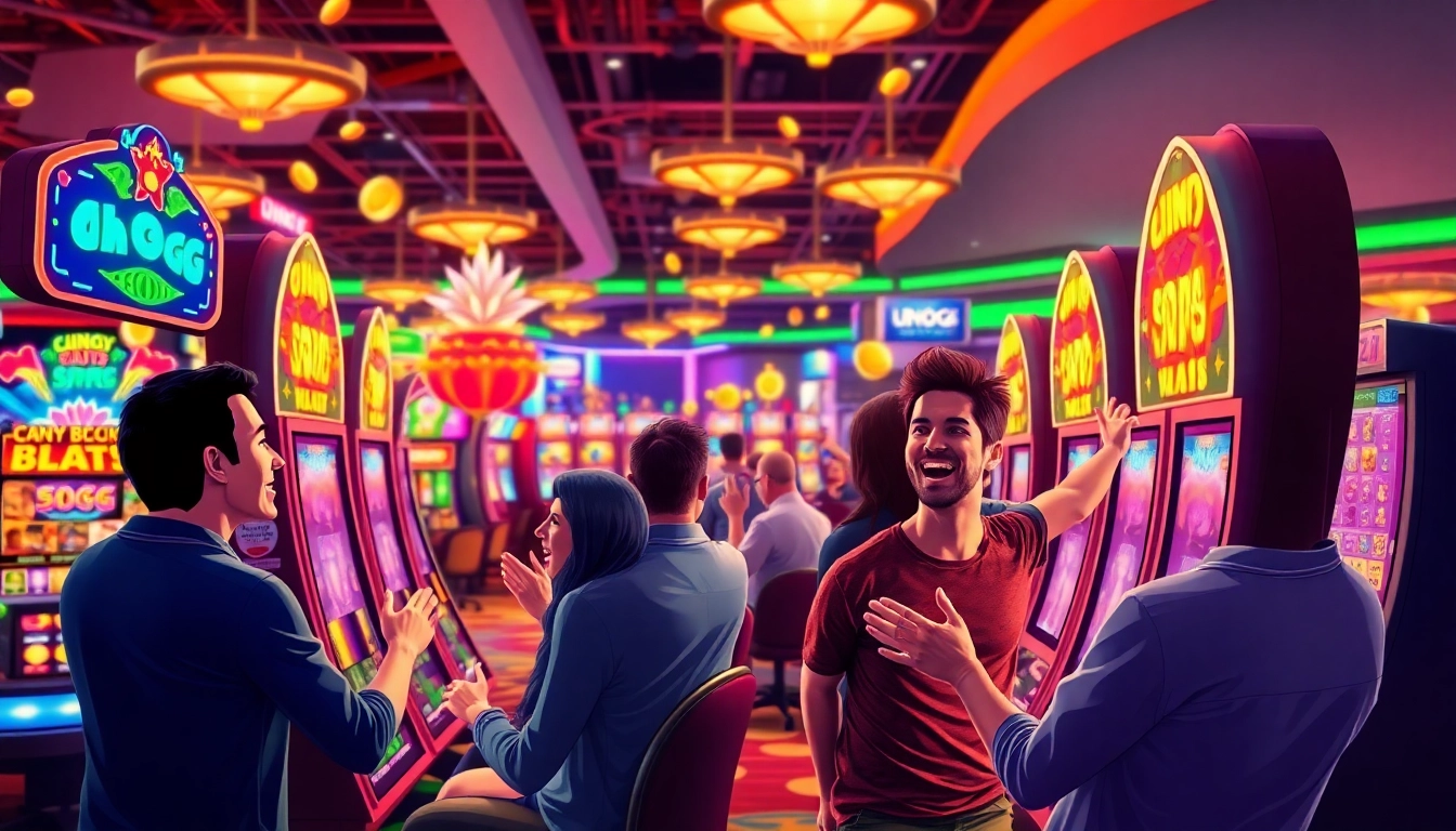 Menangkan jackpot dengan Unogg slot game dalam suasana kasino yang ceria.
