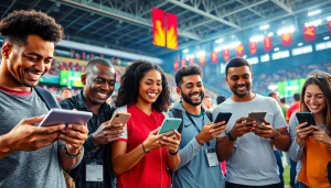 Engaged users exploring best sports betting sites in India during a sports event.