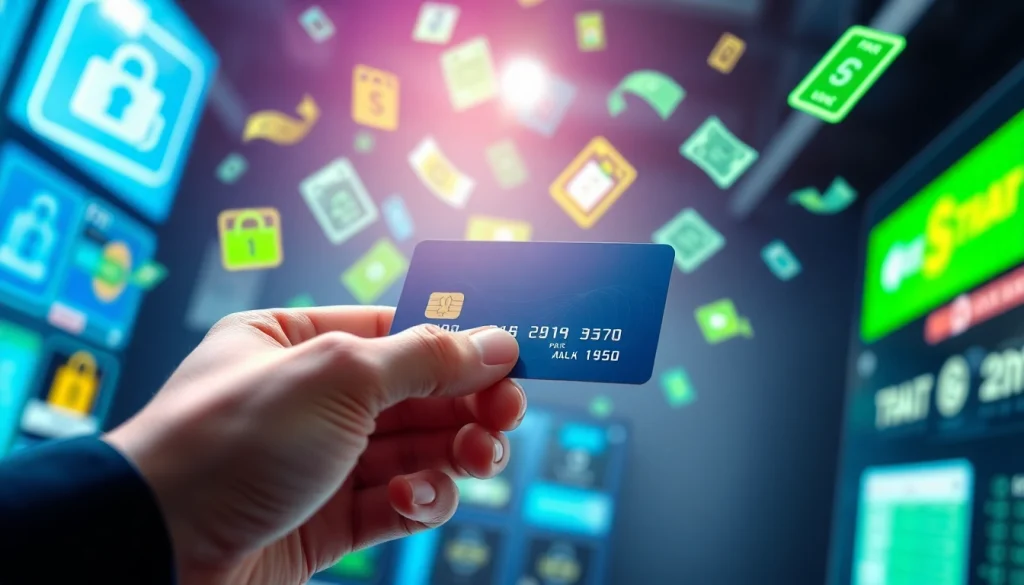 카드깡을 주제로 한 금융 거래를 보여주는 이미지, 손에 신용카드를 들고 있는 모습.