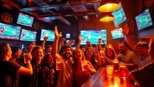 Join the excitement of the best sports betting sites for Mexico in a lively sports bar atmosphere.