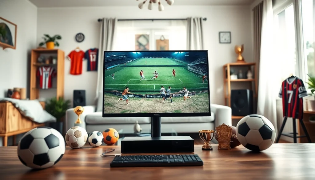 스포츠중계 생중계를 보여주는 전문적인 스포츠 스트리밍 설정