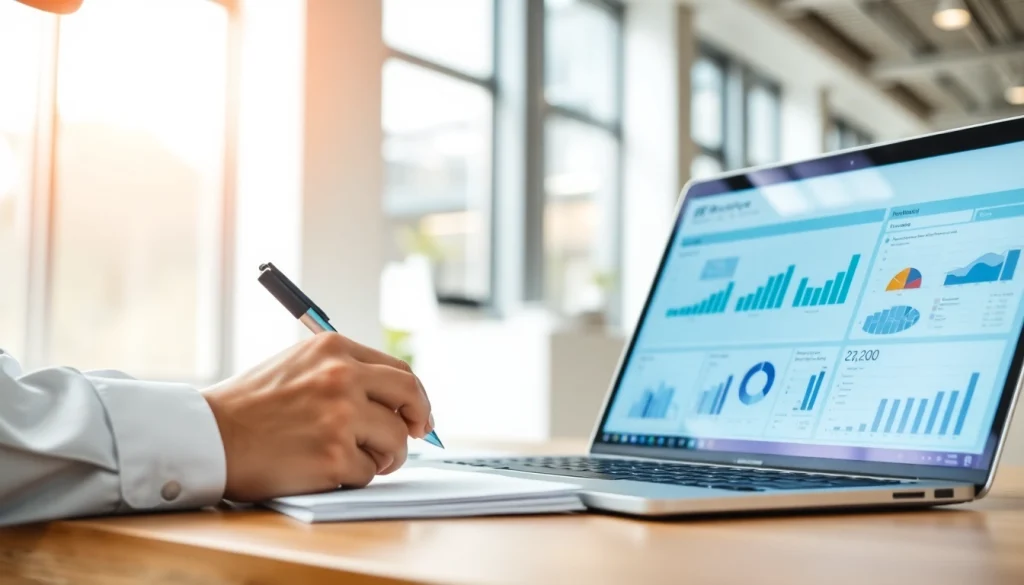 Engaging B2B mystery shopping scene with a shopper analyzing competitor pricing strategies and insights.