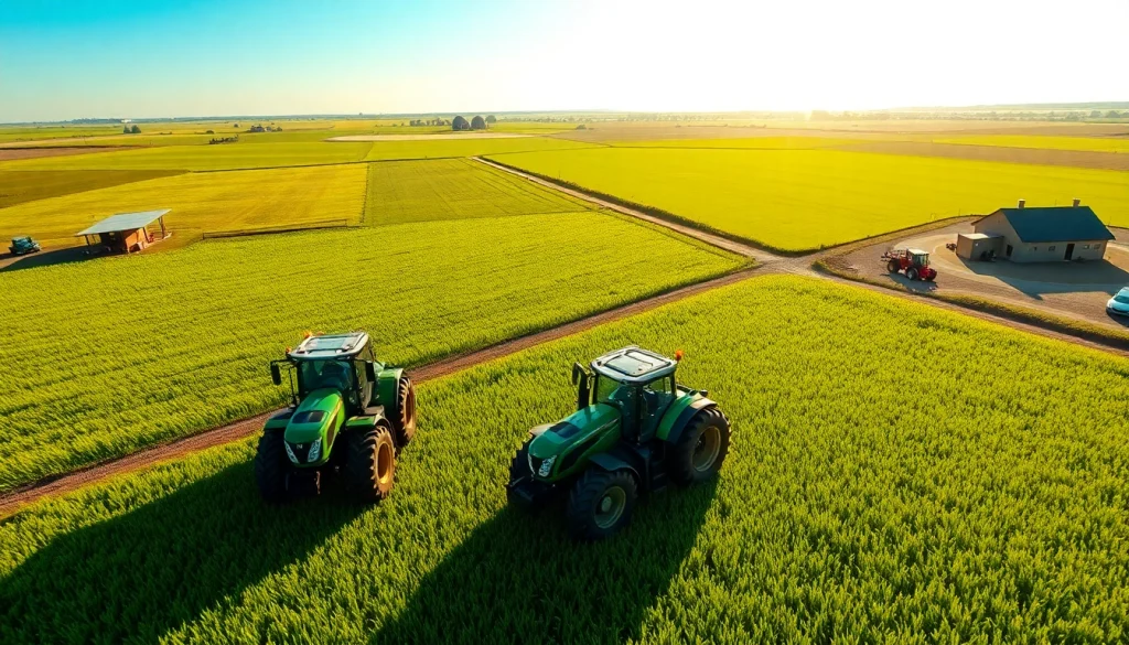 AF88 tractors enhancing modern agriculture productivity in a vibrant landscape.