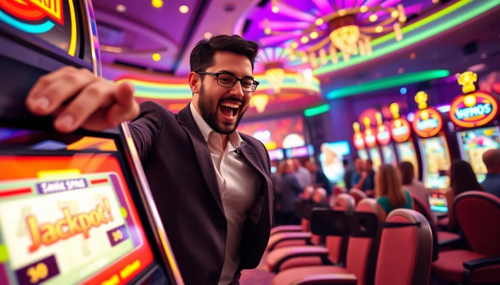 Menggenggam kemenangan besar dalam permainan bro138 slot di kasino yang meriah.