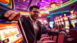 Menggenggam kemenangan besar dalam permainan bro138 slot di kasino yang meriah.