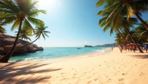 Vista deslumbrante da praia de Paripueira, Alagoas, com areias douradas e águas azul-turquesa.