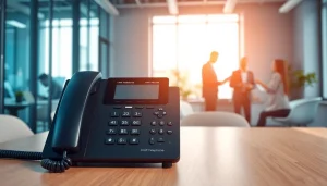 Enhance communication efficiency with the best UK telephone system provider in a modern office setting.