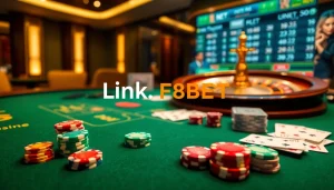 Engage with exclusive online gambling experiences at Link F8BET amid a vibrant casino atmosphere.