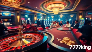 Experience thrilling gameplay at a luxurious casino with 79king's vibrant atmosphere and exciting bets.