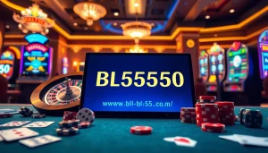 Engaging online gambling interface of https://bl-555.io/ showcasing a vibrant roulette wheel and poker chips.