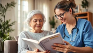 Senior caregivers in Austin TX assisting an elderly woman at home, creating a warm and caring atmosphere.