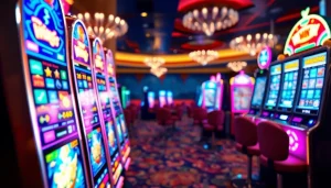Players engaging with the exciting winmy slot machines in a vibrant casino setting.