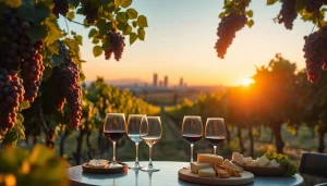 Enjoying breathtaking views at Sacramento Wineries during a beautiful sunset.