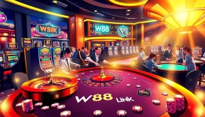 Trải nghiệm cảm giác hồi hộp của cờ bạc với liên kết W88 và các trò chơi casino sôi động trong một không gian sang trọng.