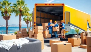 San Diego Moving Company team efficiently loading a moving truck in sunny San Diego.