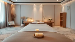 Experience 출장안마 with premium massage setup in a tranquil hotel room.