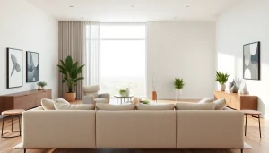Showcasing California modern furniture in a stylish living room with natural light and elegant design.