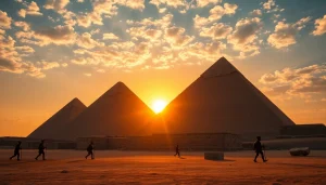 Pyraminds showcasing ancient Egyptian architecture with workers transporting stones.