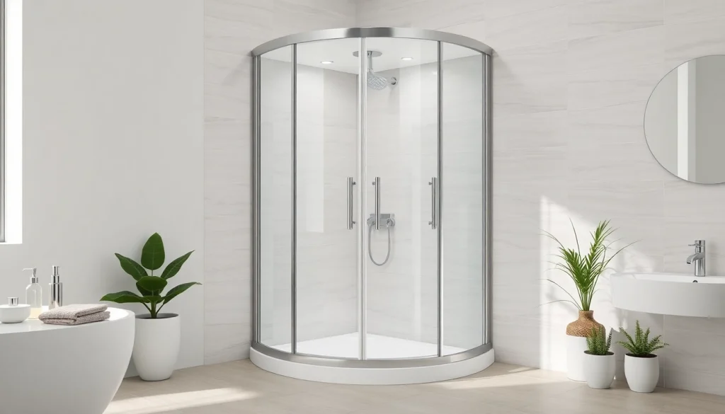 Duschkabine 90x90 in einem stilvollen Badezimmer mit eleganter Einrichtung