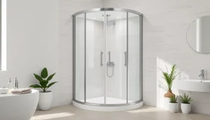 Duschkabine 90x90 in einem stilvollen Badezimmer mit eleganter Einrichtung