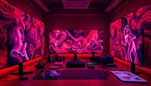 Innovative AI nsfw art studio showcasing digital creations and tools.