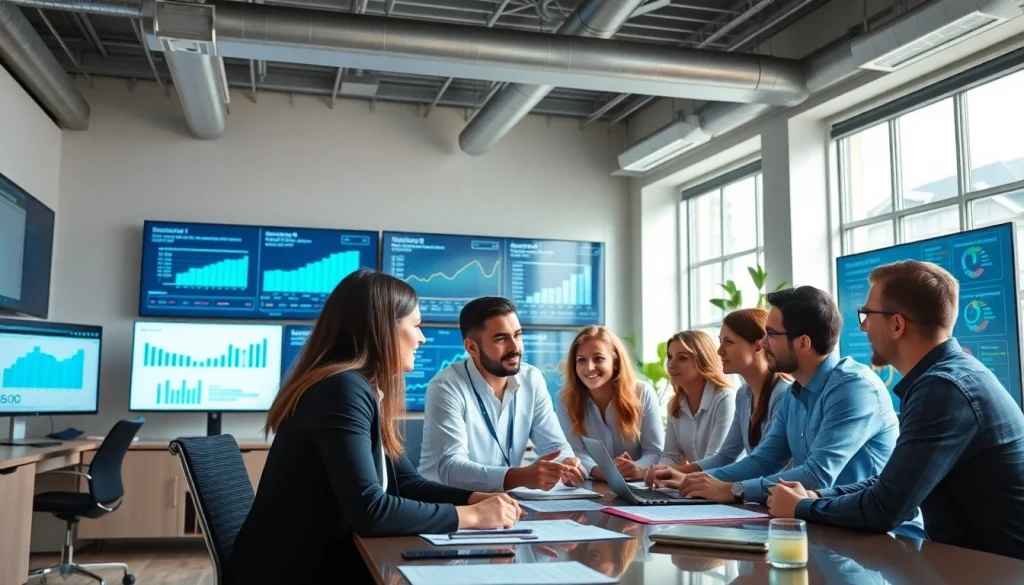 SEO Agentur mit KI optimizes strategies with advanced analytics in a collaborative setting.