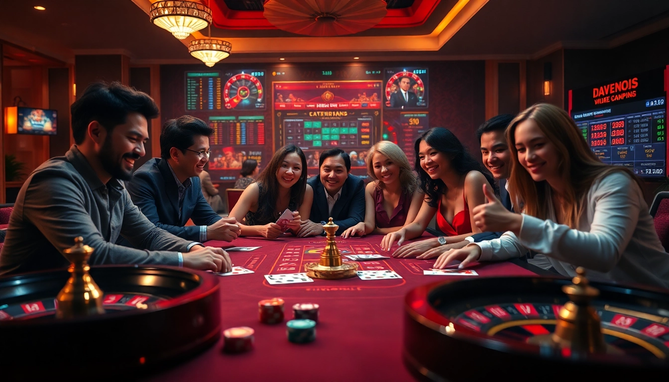 Exciting gaming action at nhà cái luck8 casino table filled with poker chips and cards.