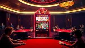 Permainan yang seru pada mesin slot Mahjong Ways 2 dalam suasana kasino mewah.