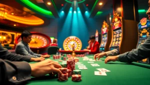 Experience thrilling online gaming excitement at hay.win, featuring a luxurious casino atmosphere with poker and roulette.
