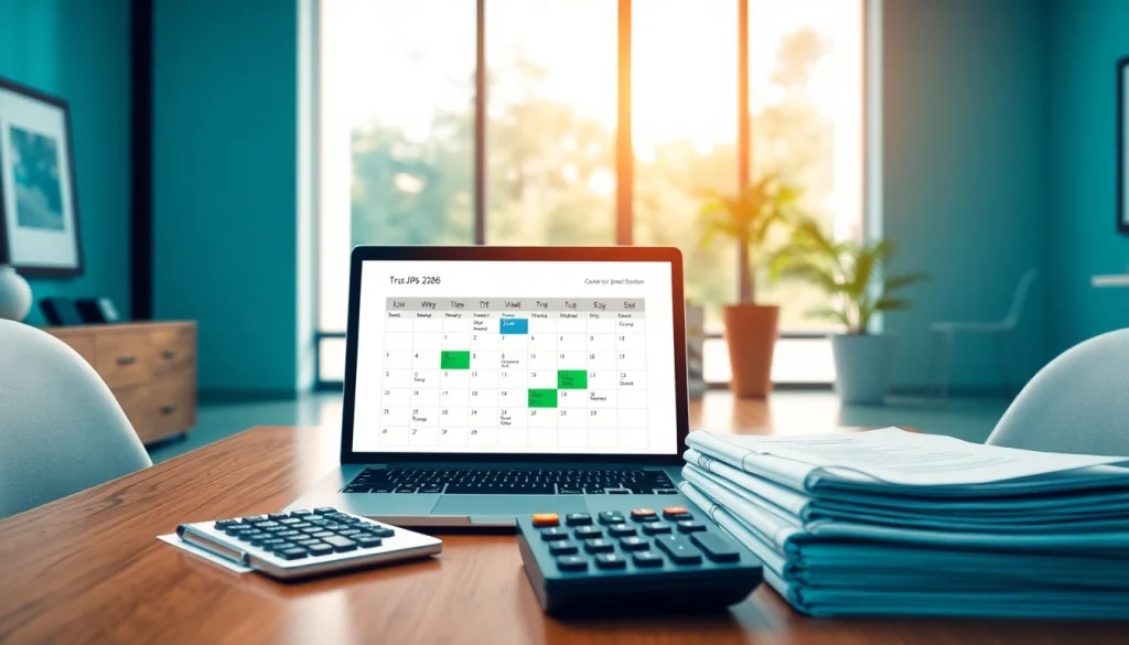 Visual representation of IPVA GO 2026 payment process with a laptop and calendar.