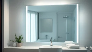 Ensure your elegant bathroom mirror enhances style and ambiance with LED lighting.