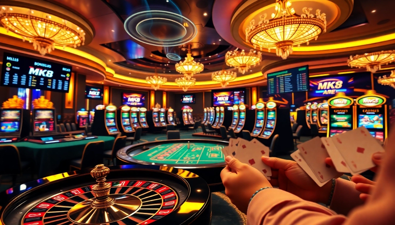 Thrilling gambling scene at https://mk8th.net/ showcasing poker, roulette, and attractive betting odds for online players.